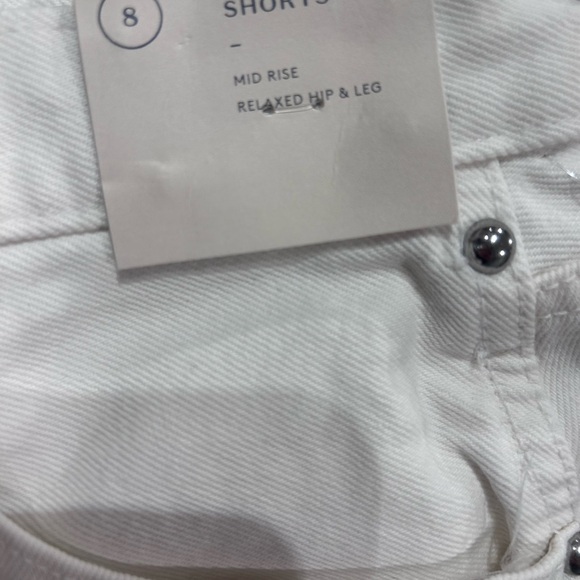 90s Bagggy Studded White SZ8 Women's Jean denimfestival  summer Shorts NWT - Picture 8 of 9